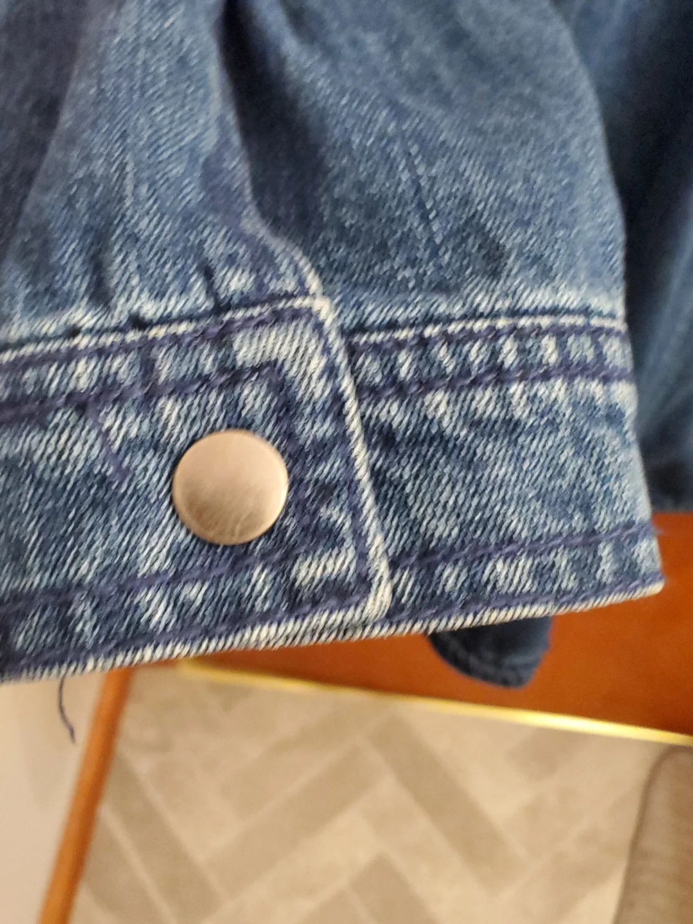 Womens ellos Blue Hooded Denim Jacket with Zip Pockets